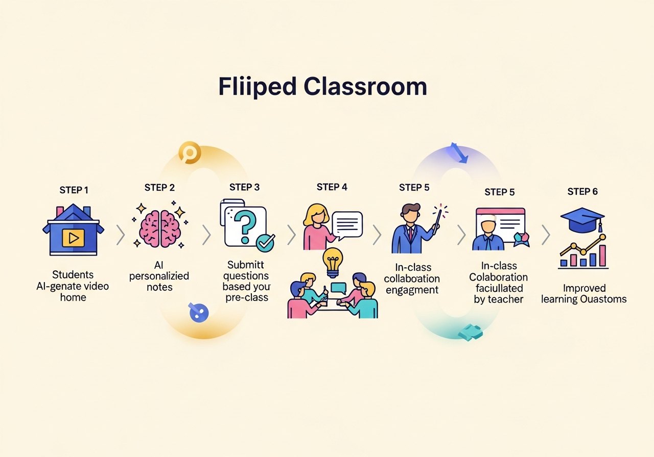 Workflow 6 bước Flipped Classroom với AI